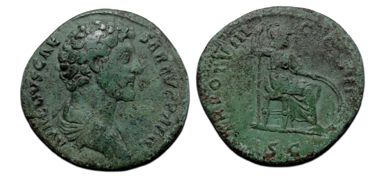 Marcus Aurelius- sestertius MINERVA (Ap2621)
