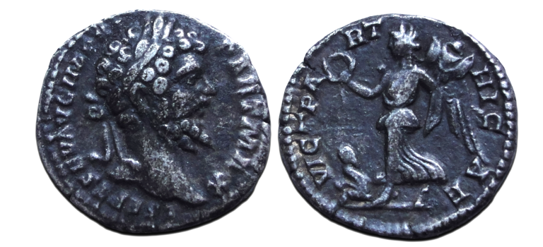 Septimius Severus -  denarius overwiining op de Parthen (AP2026)