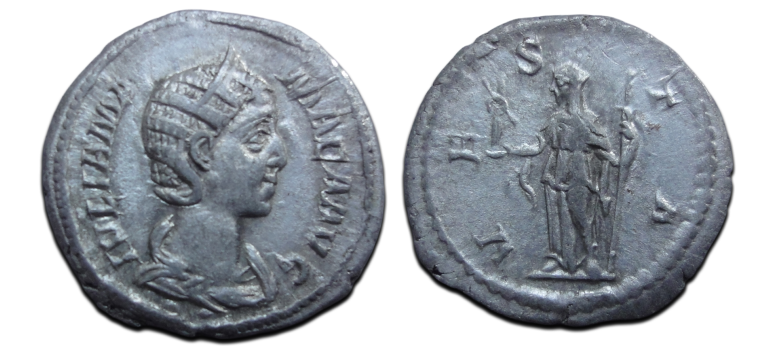 Julia Mamaea - denarius VESTA (AP2643)