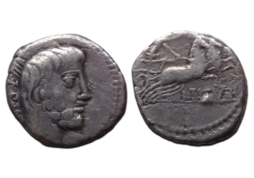 Romeinse Republiek -  denarius Tatius koning van de Sabijnen (F2452)
