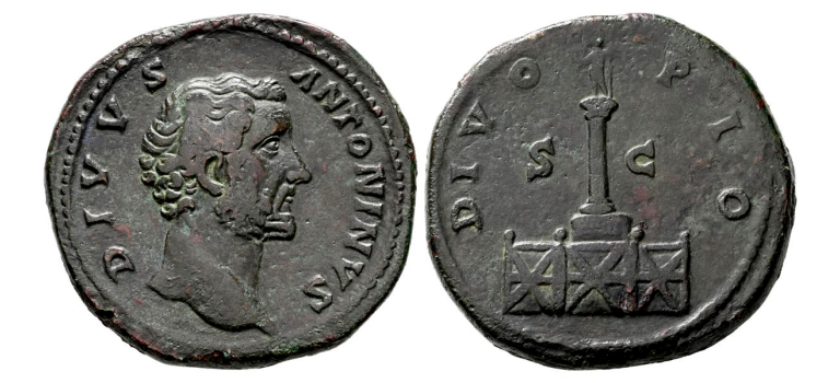 Antoninus Pius - Sestertius zuil van Pius (AP2663)