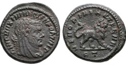 Maximianus - DIVO MAXIMIANO met leeuw keerzijde, zeer zeldzaam  (AP2687)