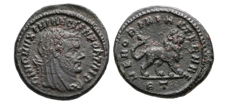 Maximianus  - DIVO MAXIMIANO with lion reverse very rare (AP2687)