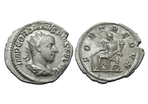 Gordianus III - zilveren antoninianus FORTUNA (AU2460)