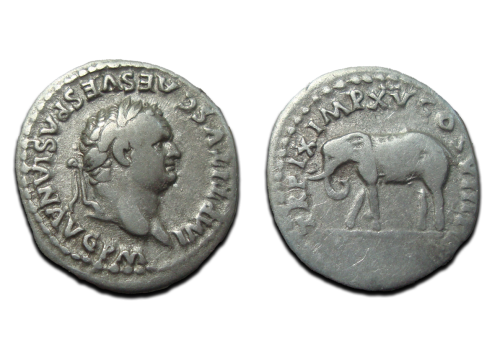 Titus - denarius Elephant! (AU2472)