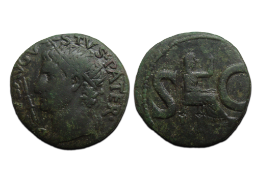 Augustus - Divus Augustus Dupondius met keerzijde LIVIA geslagen onder Tiberius (AU2523) Augustus - Divus Augustus Dupondius met keerzijde LIVIA geslagen onder Tiberius (AU2523)