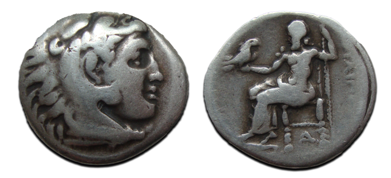 Griekse munten - drachme Alexander de Grote geslagen onder Antigonos I (AU2531)