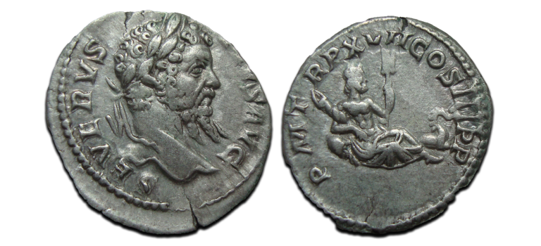Septimius Severus - Oceanus denarius very rare! (AU2538)