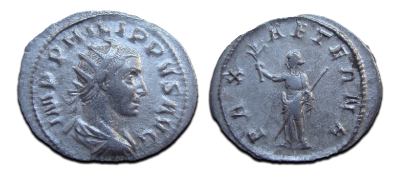 Philippus II - PAX AETERNA, Philppus als keizer (AU2569)