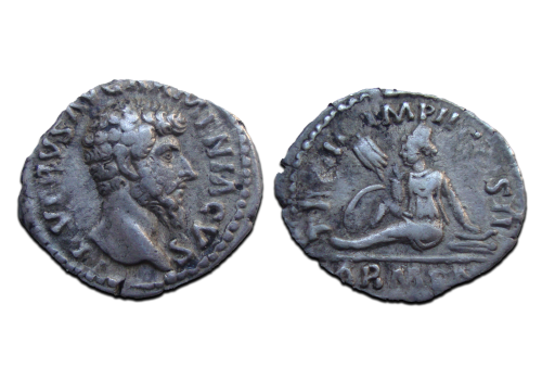 Lucius Verus - denarius herovering van Armenië, historisch ex Elsen! (AU2570)