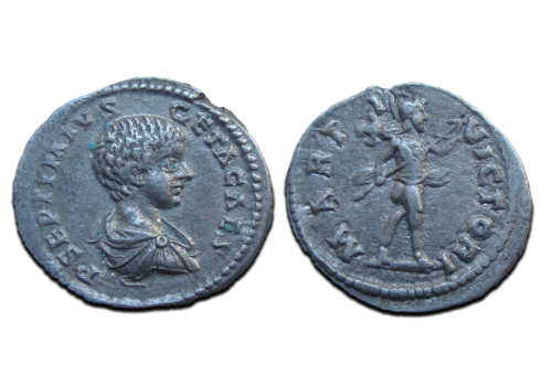 Geta - denarius MARTI VICTORI ex Jean Elsen (AU2571)