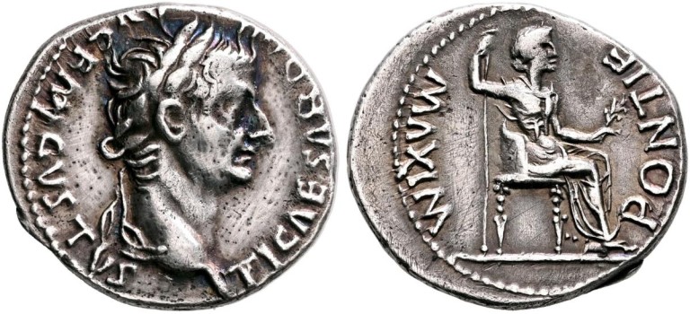 Tiberius - denarius tribute penny (AU2573)