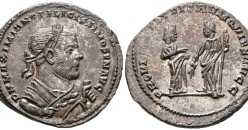 Maximianus  - Abducatiefollis prachtig uit de Rauceby-schat!  (AU26111)
