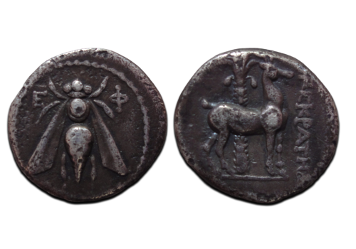 Griekse munten - Bij en hert drachme Efeze (AU2626) Griekse munten - Bij en hert drachme Efeze (AU2626)