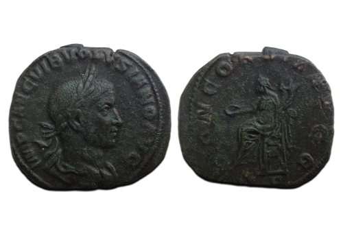 VOLUSIANUS -Sestertius Concordia AVGG zeldzaam! (AU2630) VOLUSIANUS -Sestertius Concordia AVGG zeldzaam! (AU2630)