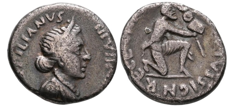 Augustus - denarius Terugkeer van de legioensstandaards! (AU2637) Augustus - denarius Terugkeer van de legioensstandaards! (AU2637)