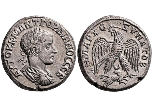 Gordianus III - zilveren Tetradrachme met indrukwekkende buste FDC! (AU2646)