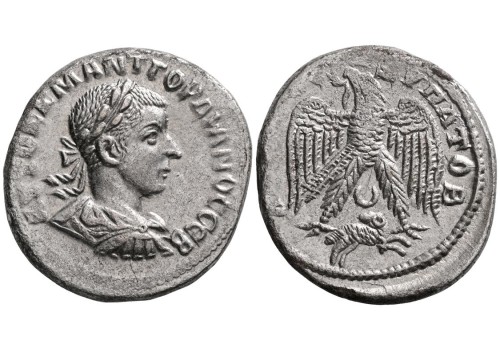 Gordianus III - zilveren Tetradrachme met indrukwekkende buste  (AU2671)