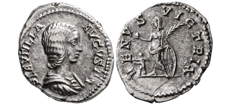 Plautilla - denarius schaarse keizerin Venus en Cupido (AU2688)