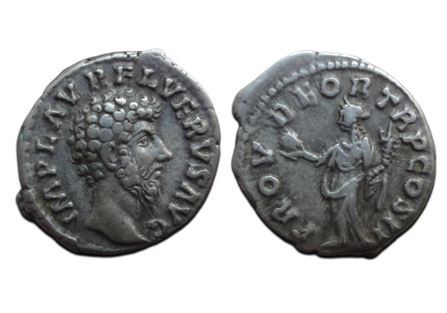 Lucius Verus - denarius Providentia (AU2625) Lucius Verus - denarius Providentia (AU2625)
