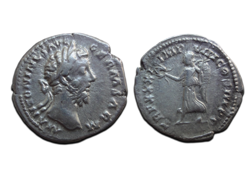 Marcus Aurelius - VICTORIA denarius (AU2622)