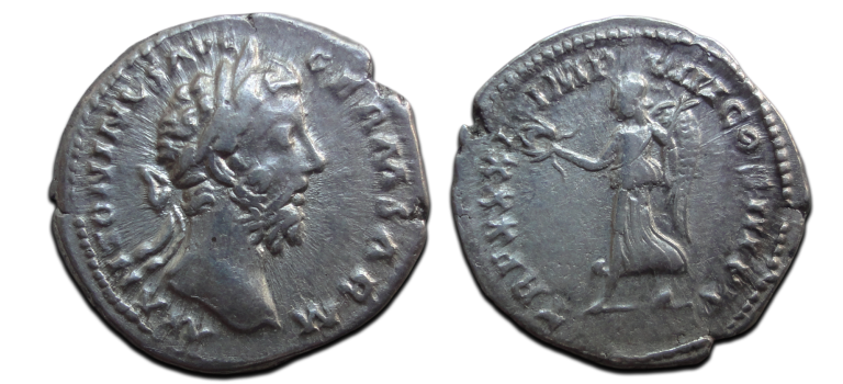 Marcus Aurelius - VICTORIA denarius (AU2622)