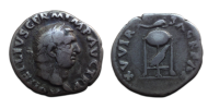 Vitellius - denarius driepoot met dolfijn en raaf zeldzaam! (AU2624)