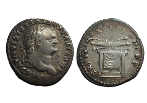 Titus - denarius draped throne (D24102)