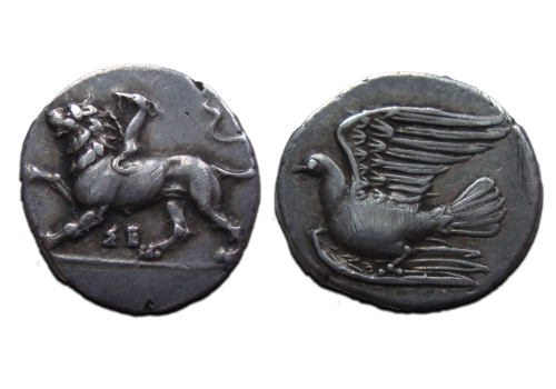 Greek coins - triobol Chimaera! (D2466)