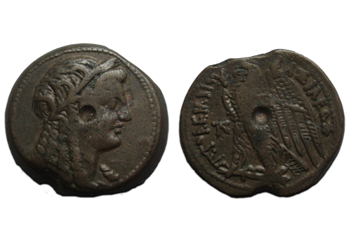 Ptolomeus VI - Cleopatra I als ISIS tetrobool uit 163-145 v Chr (D2475)