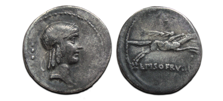 Roman republic - denarius Piso Frugi 90 BC (D2503)