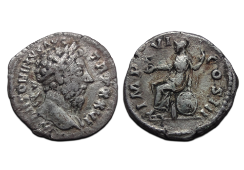 Marcus Aurelius - Minerva denarius (D25101)