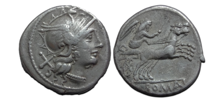 Romeinse republiek - denarius anonymus Victoria met lang haar!  (D25124)