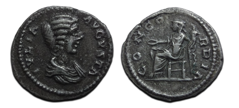 Julia Domna -  denarius Concordia zeldzame variant!  (D25121)