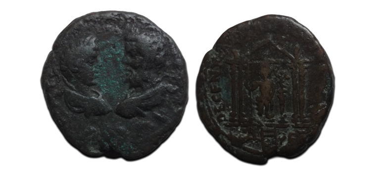 Caracalla - met zijn vader Septimius, Tempel  (D25123)