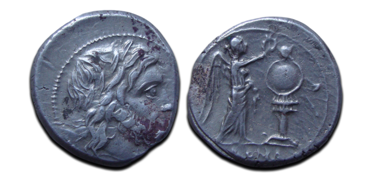 Romeinse republiek - Zilveren Victoriatus ZELDZAAM 211  Chr! (D2518)