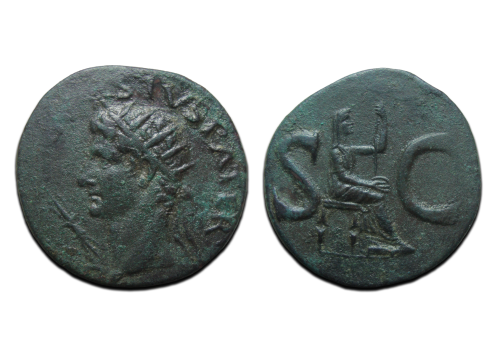 Augustus - Divus Augustus Dupondius met keerzijde LIVIA geslagen onder Tiberius (D2519) Augustus - Divus Augustus Dupondius met keerzijde LIVIA geslagen onder Tiberius (D2519)