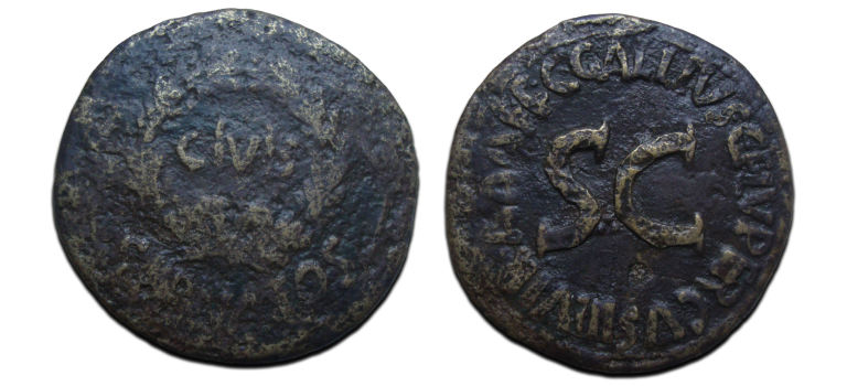 Augustus -  Burgerkroon sestertius GALLIUS!  (D2534)