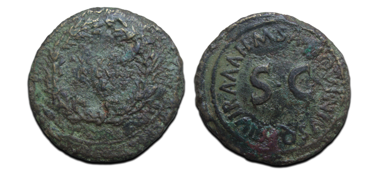 Augustus - TRIBVNIC POTEST GRACCVS  Muntmeester Sanquinus 17 voor Chr. (D2541)