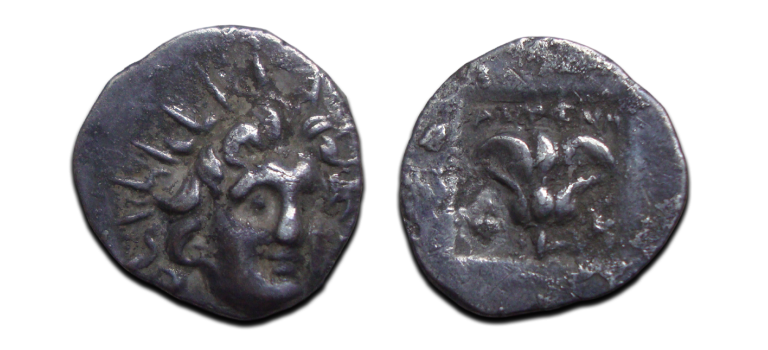 Griekse munten - Helios Rhodos 170-150 voor Chr (JUL2322)