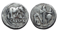 Julius Caesar - denarius Caesar elephant! MUST HAVE (D2225)