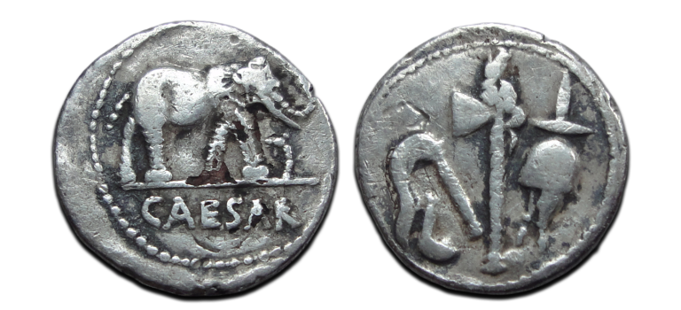 Julius Caesar - denarius OLIFANT gezocht! (D2225)