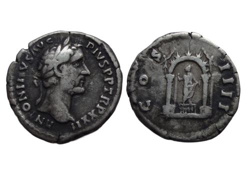 Antoninus Pius - denarius, heiligdom van de Genio Senatus! zeldzaam (D2597) Antoninus Pius - denarius, heiligdom van de Genio Senatus! zeldzaam (D2597)