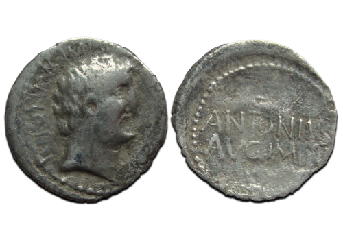 Marcus Antonius - denarius Silanus muntmeester ZELDZAAM (F2502)