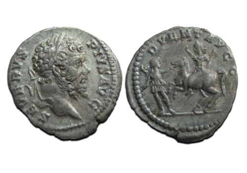 Septimius Severus - Keizer op paard met soldaat schaars (JA25113)