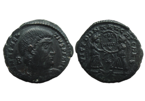 Magnentius -  VICTORIA'S MET SCHILD ROME schaars (F25139)