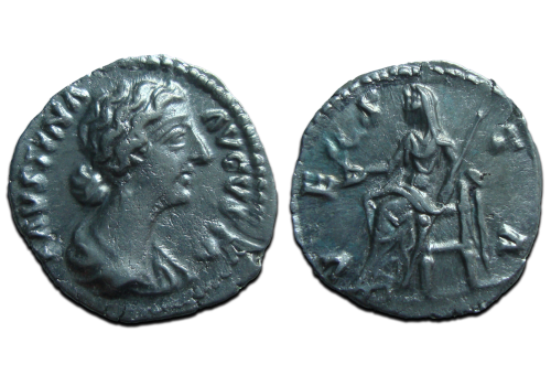 Faustina jr - denarius VESTA (F2526) Faustina jr - denarius VESTA (F2526)