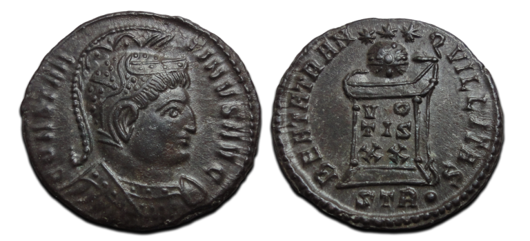 Constantine - Helmet, altar, Trier (F2609) Constantine - Helmet, altar, Trier (F2609)