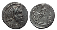 Vibius Pansa Caetronianus - denarius Pan en Jupiter Axurus (F26101)