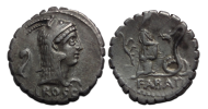 Romeinse Republiek  - R. Fabatus Juno denarius (F26102)